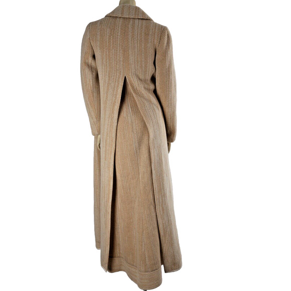 CHANEL 01A Fall 01 Beige 2 Piece Sleeveless Sequin Dress Maxi Tweed Coat Suit 38 - Picture 5 of 16